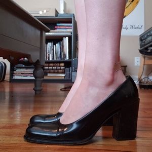 Beautiful Vintage Prada Leather Chunky Heel 7.5